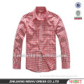 new Elegant style Grid red leisure men shirt with fashion pocket